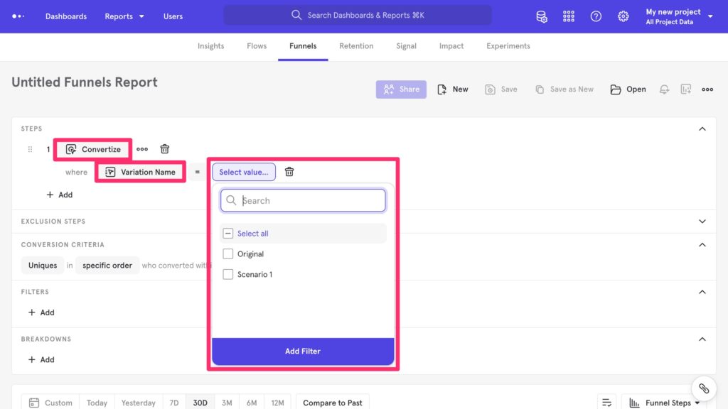 Analyze Your A/B Test Results In Mixpanel - Convertize