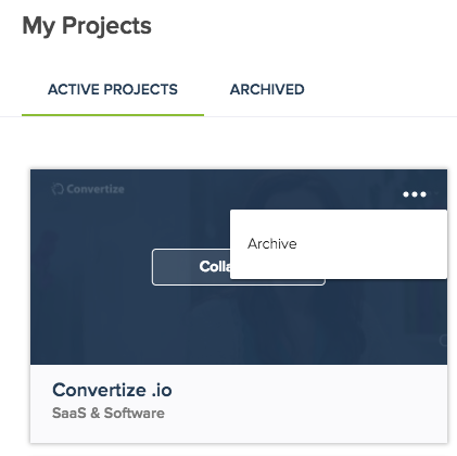 archive project convertize ab testing