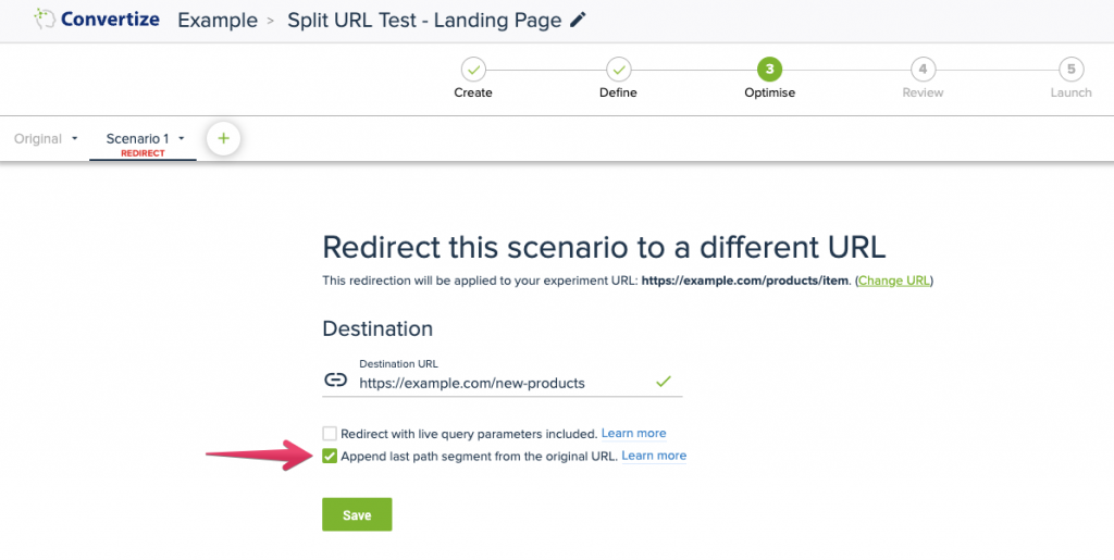 Split URL Test - Append Last Path Segment